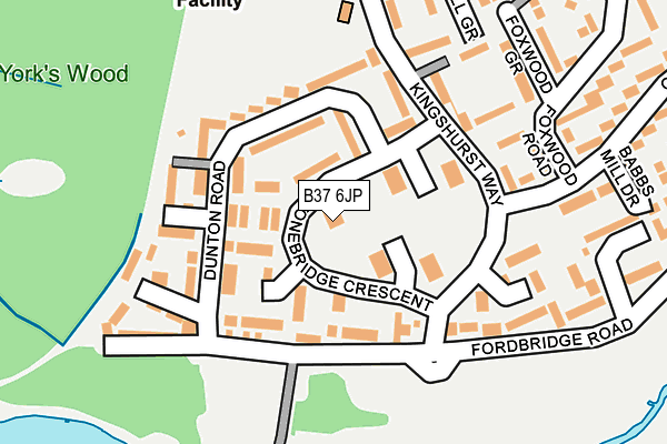 B37 6JP map - OS OpenMap – Local (Ordnance Survey)