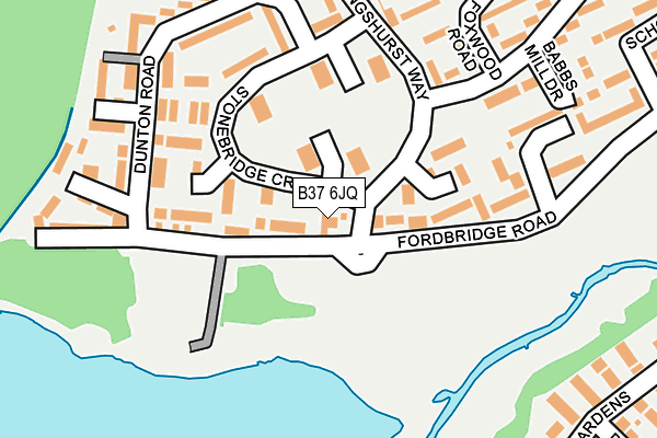 B37 6JQ map - OS OpenMap – Local (Ordnance Survey)