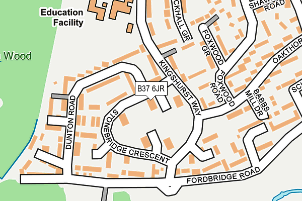 B37 6JR map - OS OpenMap – Local (Ordnance Survey)