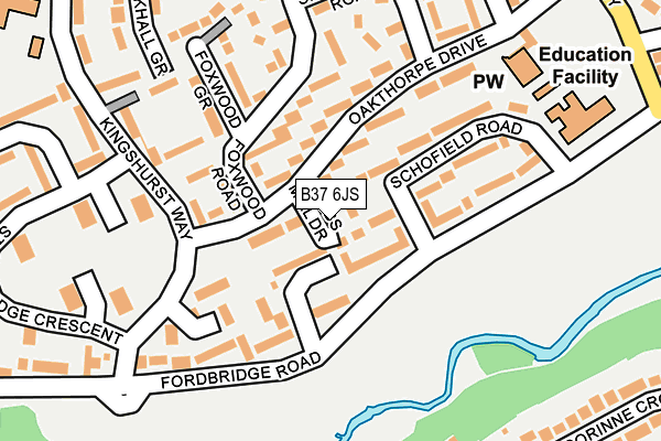 B37 6JS map - OS OpenMap – Local (Ordnance Survey)