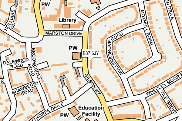 B37 6JY map - OS OpenMap – Local (Ordnance Survey)