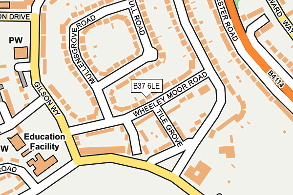 B37 6LE map - OS OpenMap – Local (Ordnance Survey)