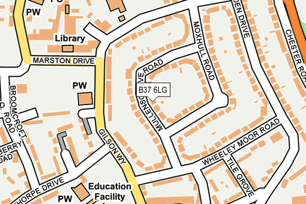 B37 6LG map - OS OpenMap – Local (Ordnance Survey)