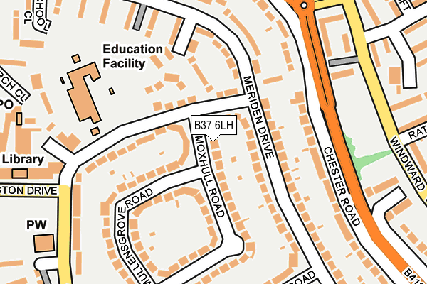 B37 6LH map - OS OpenMap – Local (Ordnance Survey)