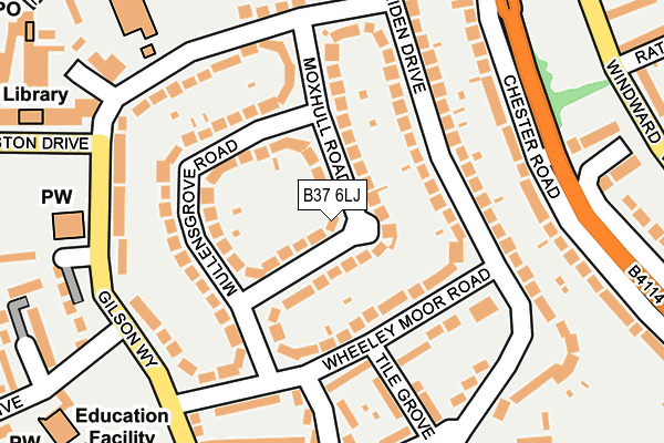 B37 6LJ map - OS OpenMap – Local (Ordnance Survey)