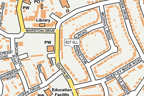 B37 6LL map - OS OpenMap – Local (Ordnance Survey)