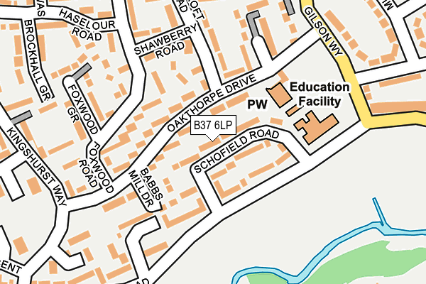 B37 6LP map - OS OpenMap – Local (Ordnance Survey)