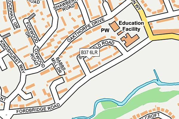 B37 6LR map - OS OpenMap – Local (Ordnance Survey)