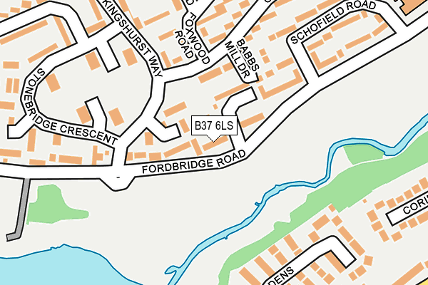 B37 6LS map - OS OpenMap – Local (Ordnance Survey)