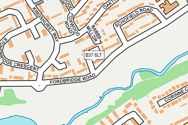 B37 6LT map - OS OpenMap – Local (Ordnance Survey)