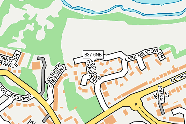 B37 6NB map - OS OpenMap – Local (Ordnance Survey)