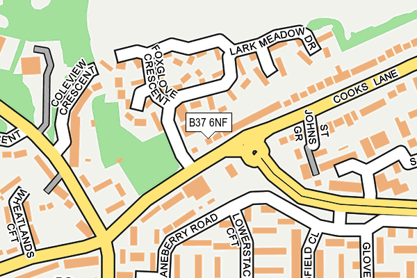 B37 6NF map - OS OpenMap – Local (Ordnance Survey)