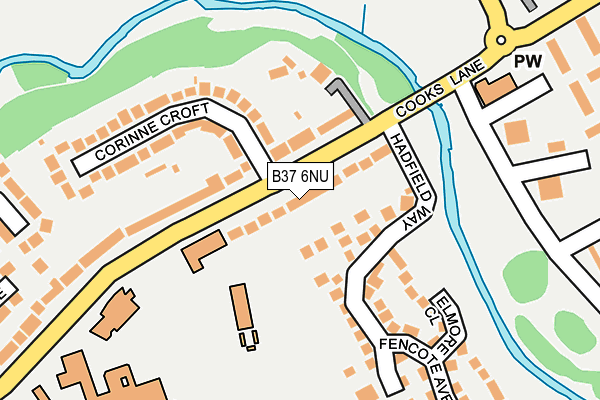 B37 6NU map - OS OpenMap – Local (Ordnance Survey)