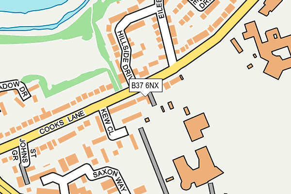 B37 6NX map - OS OpenMap – Local (Ordnance Survey)