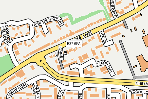 B37 6PA map - OS OpenMap – Local (Ordnance Survey)