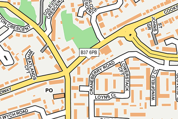 B37 6PB map - OS OpenMap – Local (Ordnance Survey)