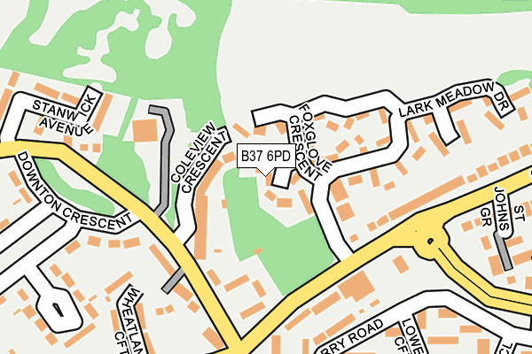 B37 6PD map - OS OpenMap – Local (Ordnance Survey)