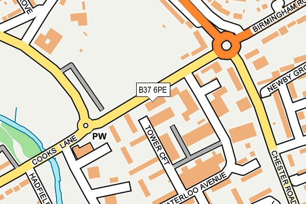 B37 6PE map - OS OpenMap – Local (Ordnance Survey)