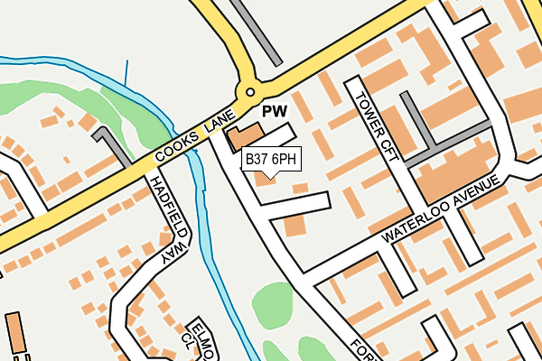 B37 6PH map - OS OpenMap – Local (Ordnance Survey)