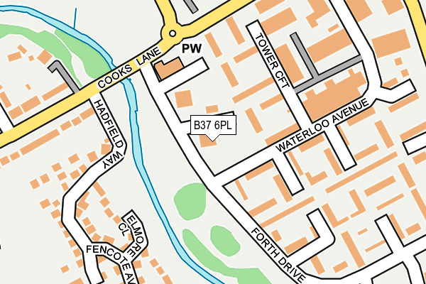 B37 6PL map - OS OpenMap – Local (Ordnance Survey)