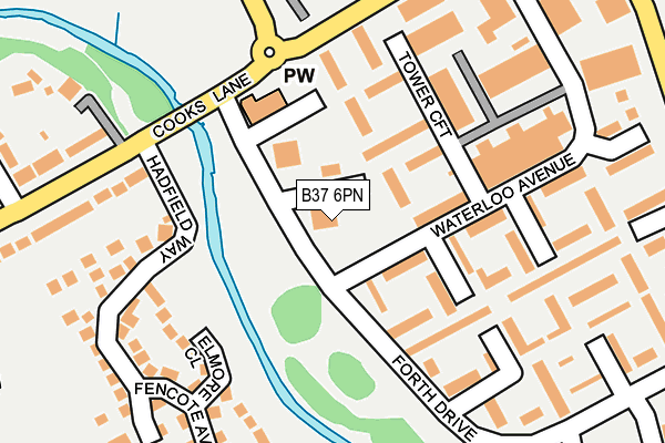 B37 6PN map - OS OpenMap – Local (Ordnance Survey)