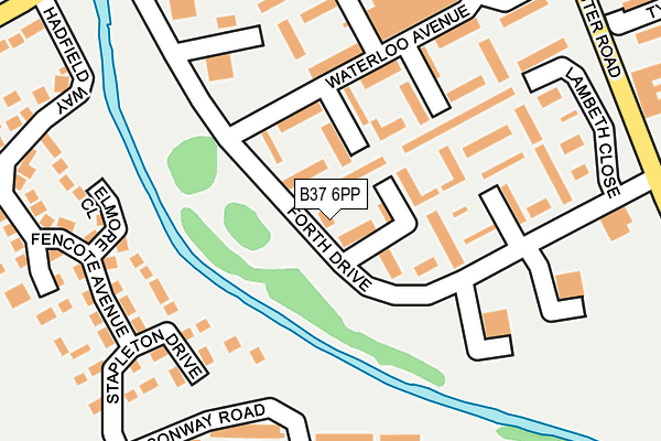 B37 6PP map - OS OpenMap – Local (Ordnance Survey)