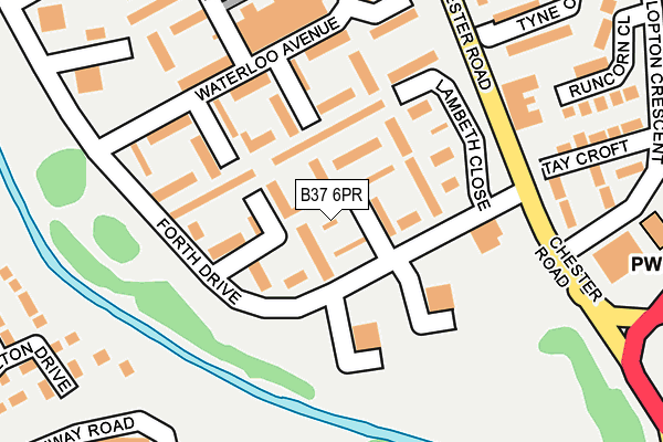 B37 6PR map - OS OpenMap – Local (Ordnance Survey)