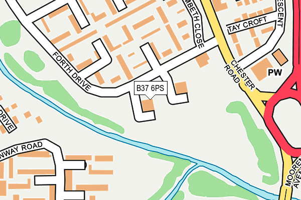 B37 6PS map - OS OpenMap – Local (Ordnance Survey)