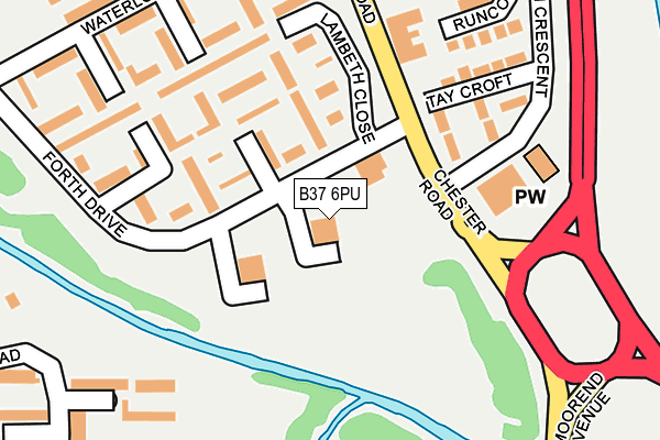 B37 6PU map - OS OpenMap – Local (Ordnance Survey)