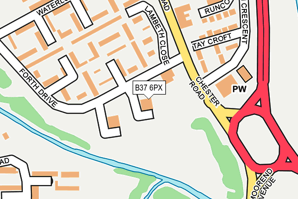 B37 6PX map - OS OpenMap – Local (Ordnance Survey)