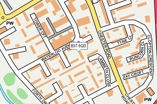 B37 6QD map - OS OpenMap – Local (Ordnance Survey)