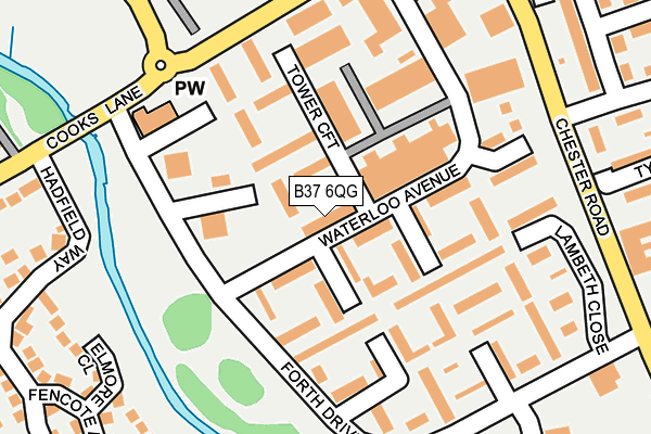 B37 6QG map - OS OpenMap – Local (Ordnance Survey)