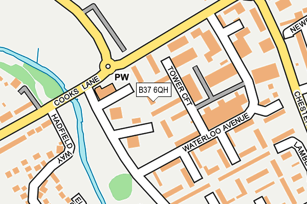 B37 6QH map - OS OpenMap – Local (Ordnance Survey)