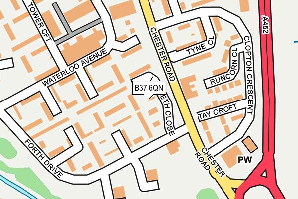 B37 6QN map - OS OpenMap – Local (Ordnance Survey)