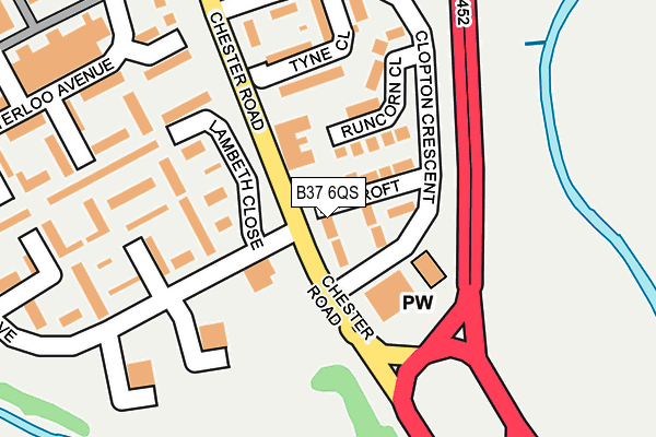 B37 6QS map - OS OpenMap – Local (Ordnance Survey)