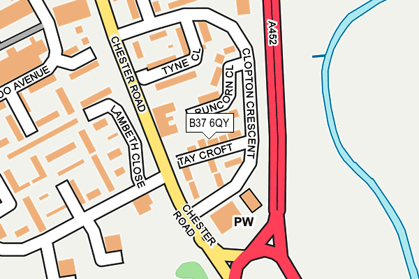 B37 6QY map - OS OpenMap – Local (Ordnance Survey)