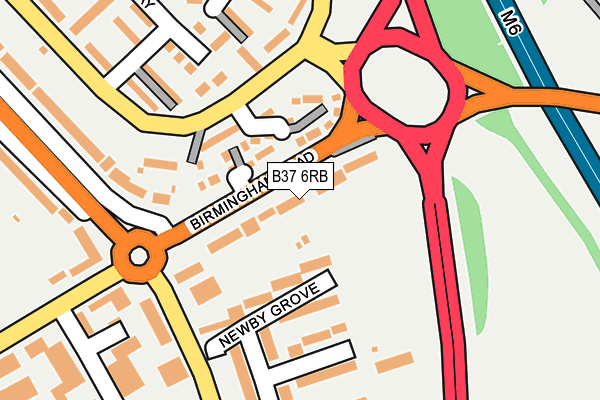 B37 6RB map - OS OpenMap – Local (Ordnance Survey)