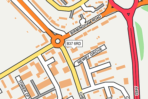 B37 6RD map - OS OpenMap – Local (Ordnance Survey)