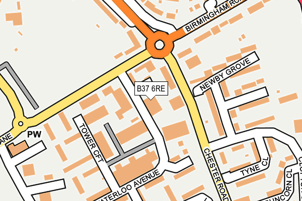 B37 6RE map - OS OpenMap – Local (Ordnance Survey)