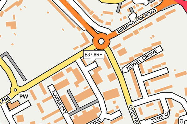 B37 6RF map - OS OpenMap – Local (Ordnance Survey)