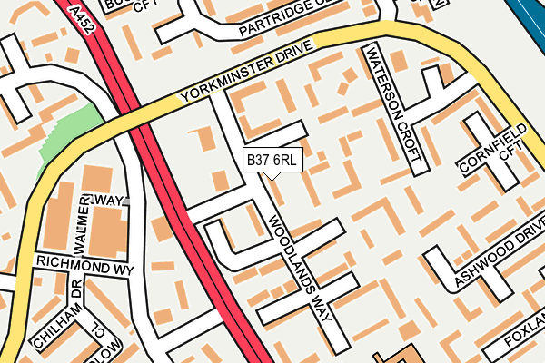 B37 6RL map - OS OpenMap – Local (Ordnance Survey)