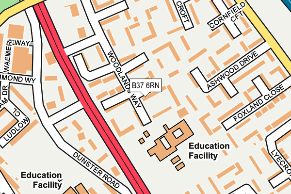 B37 6RN map - OS OpenMap – Local (Ordnance Survey)