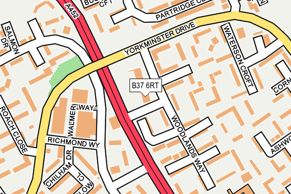 B37 6RT map - OS OpenMap – Local (Ordnance Survey)