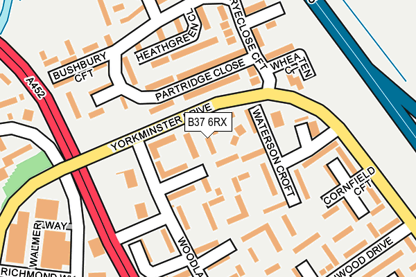 B37 6RX map - OS OpenMap – Local (Ordnance Survey)