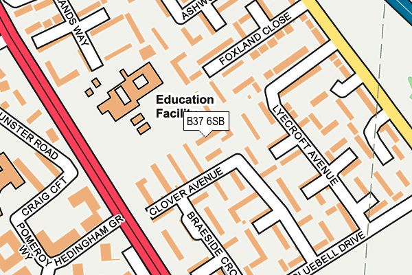 B37 6SB map - OS OpenMap – Local (Ordnance Survey)
