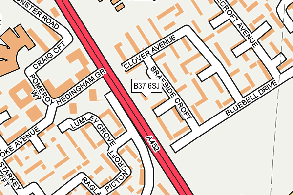 B37 6SJ map - OS OpenMap – Local (Ordnance Survey)