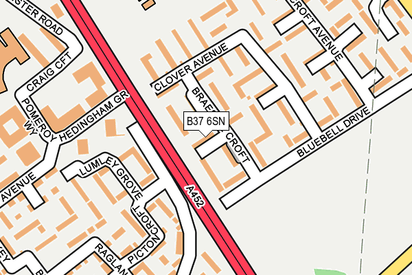 B37 6SN map - OS OpenMap – Local (Ordnance Survey)