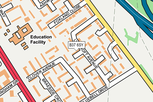 B37 6SY map - OS OpenMap – Local (Ordnance Survey)