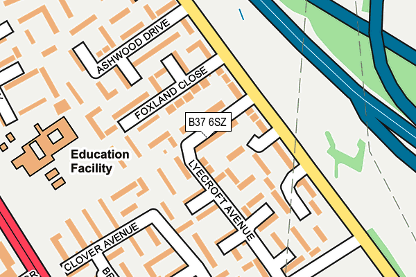 B37 6SZ map - OS OpenMap – Local (Ordnance Survey)