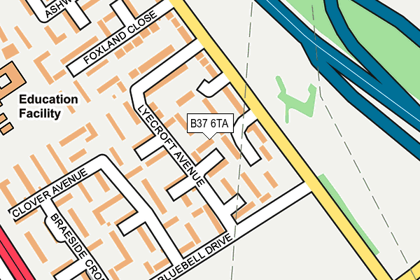 B37 6TA map - OS OpenMap – Local (Ordnance Survey)